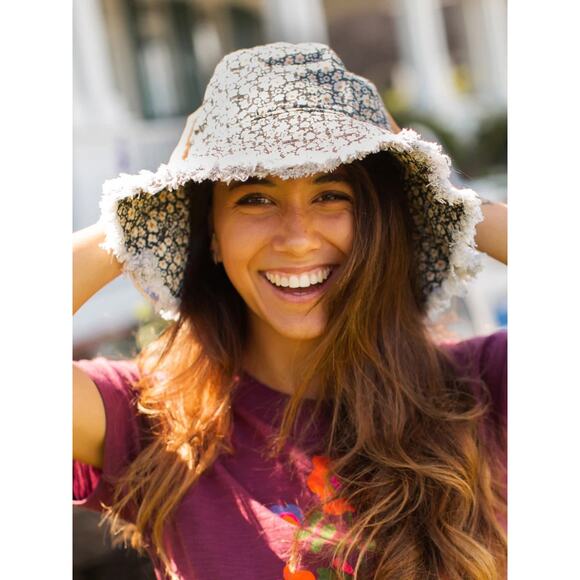 Natural Life Accessories - Natural Life Women’s Black Floral Bucket Hat Flower Beachy Boho Hippie
